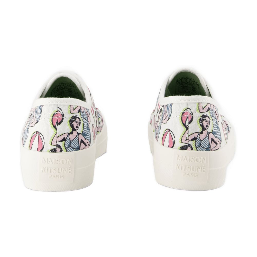 Maison Kitsune Dancing Girls Canvas Sneaker — White