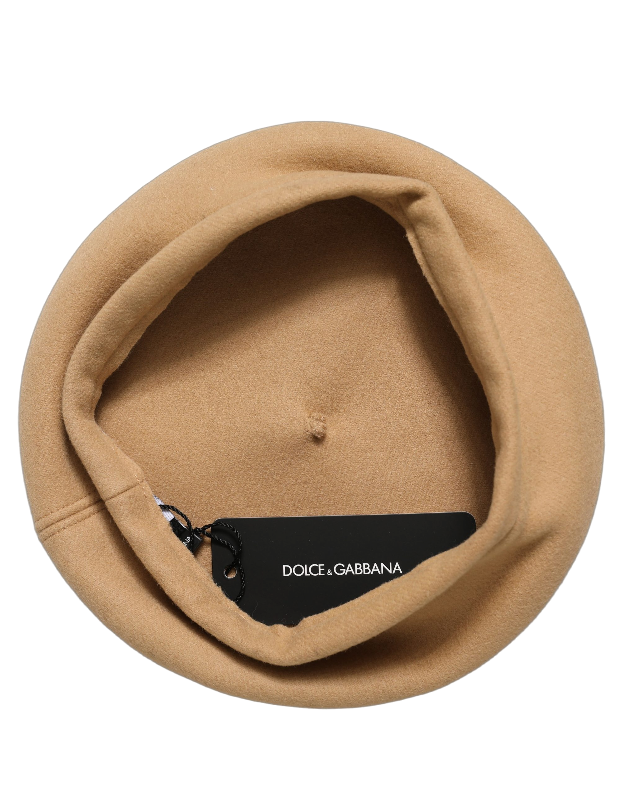 Dolce & Gabbana HAT10005 Wool-Cashmere Blend Beret — Beige