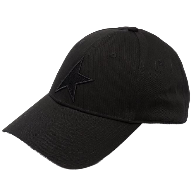 Golden Goose Star-Patch Baseball Cap — Black