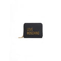 Love Moschino Logo-Embroidered Polyurethane Wallet — Black