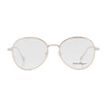 Ferragamo SF2189724 Metal Round-Frame Eyeglasses — Gold