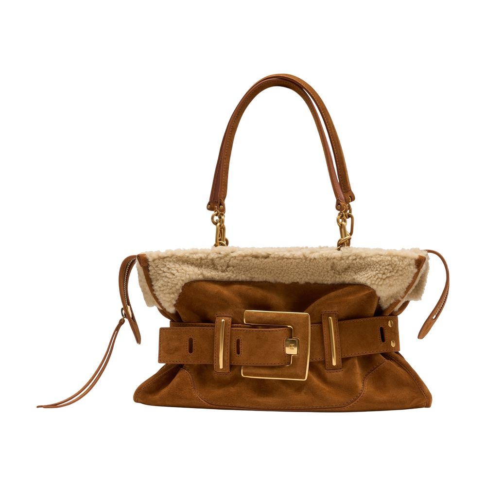 Balmain Anthem Shoulder Bag — Brown