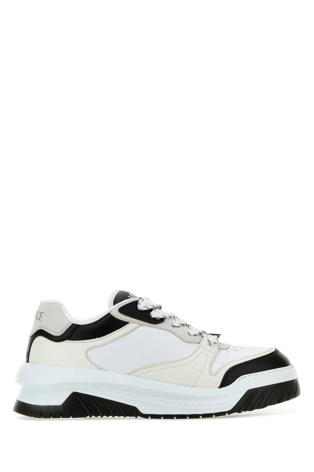 Versace Colour-Blocked Leather Sneaker — Multicolor