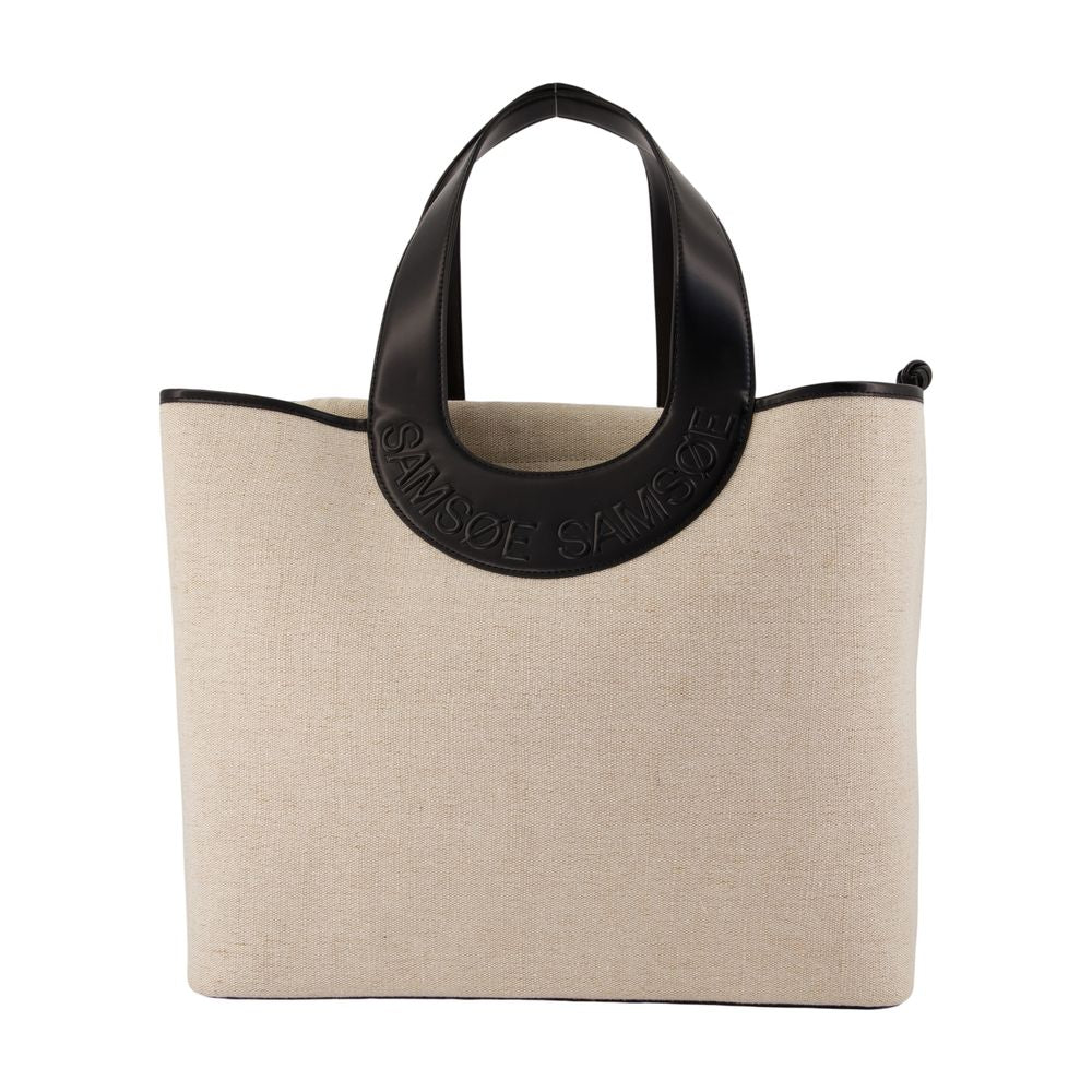 SamsøE SamsøE Cotton Canvas Shopper Tote Bag — Beige