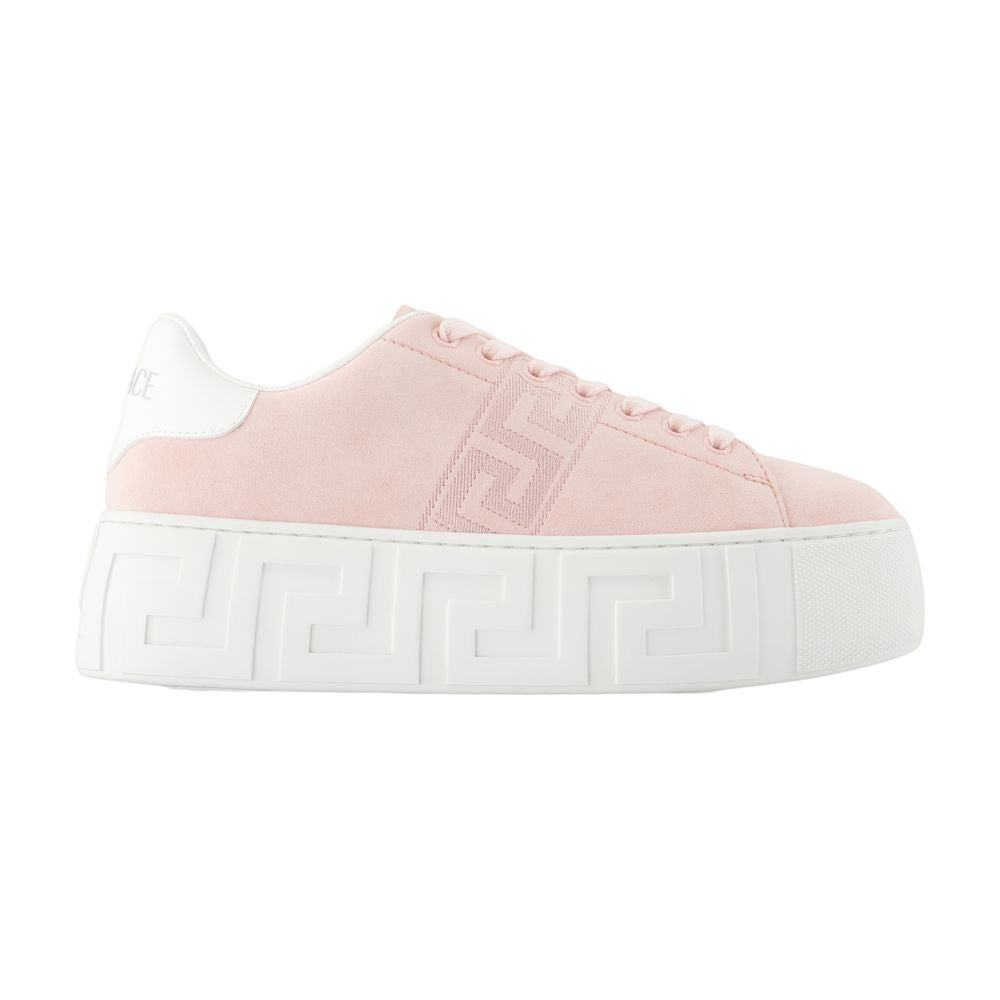 Versace Calfskin Leather Platform Sneaker — Pink