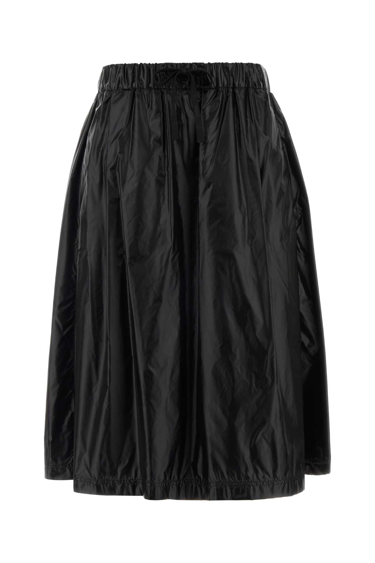 Herno Laminar Nylon Taffeta Skirt — Black