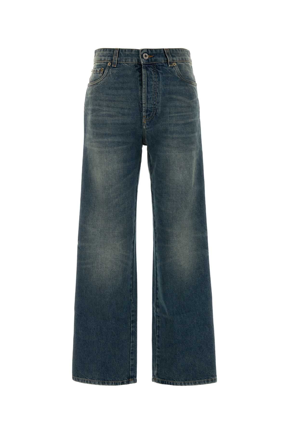 Miu Miu Jeans Anchos de Denim — Azul