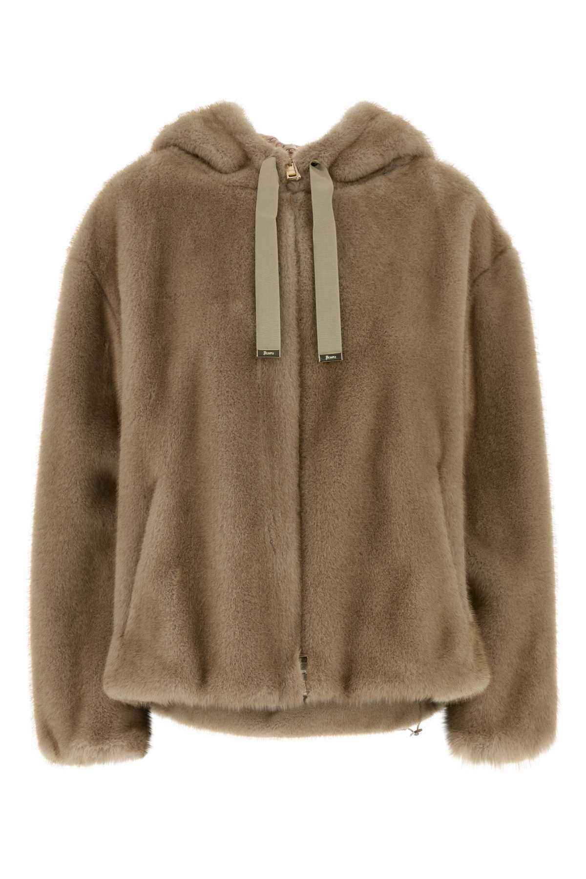 Herno Eco Fur Coat — Beige