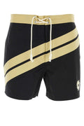 Palm Angels Striped Nylon Swim Shorts — Multicolor
