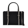 Kara Bow Midi Top Handle Bag — Black