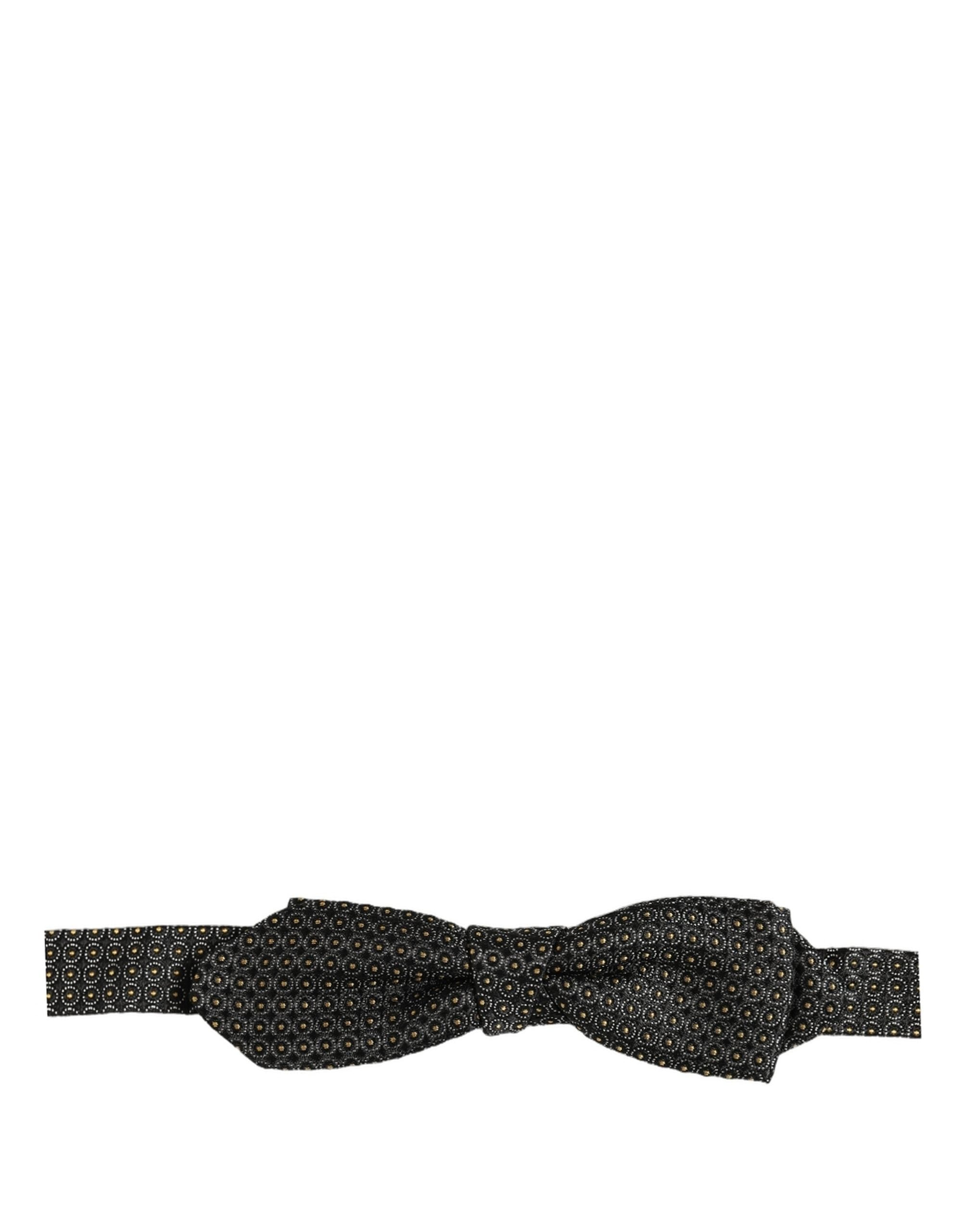 Dolce & Gabbana Silk Dotted Bow Tie — Black