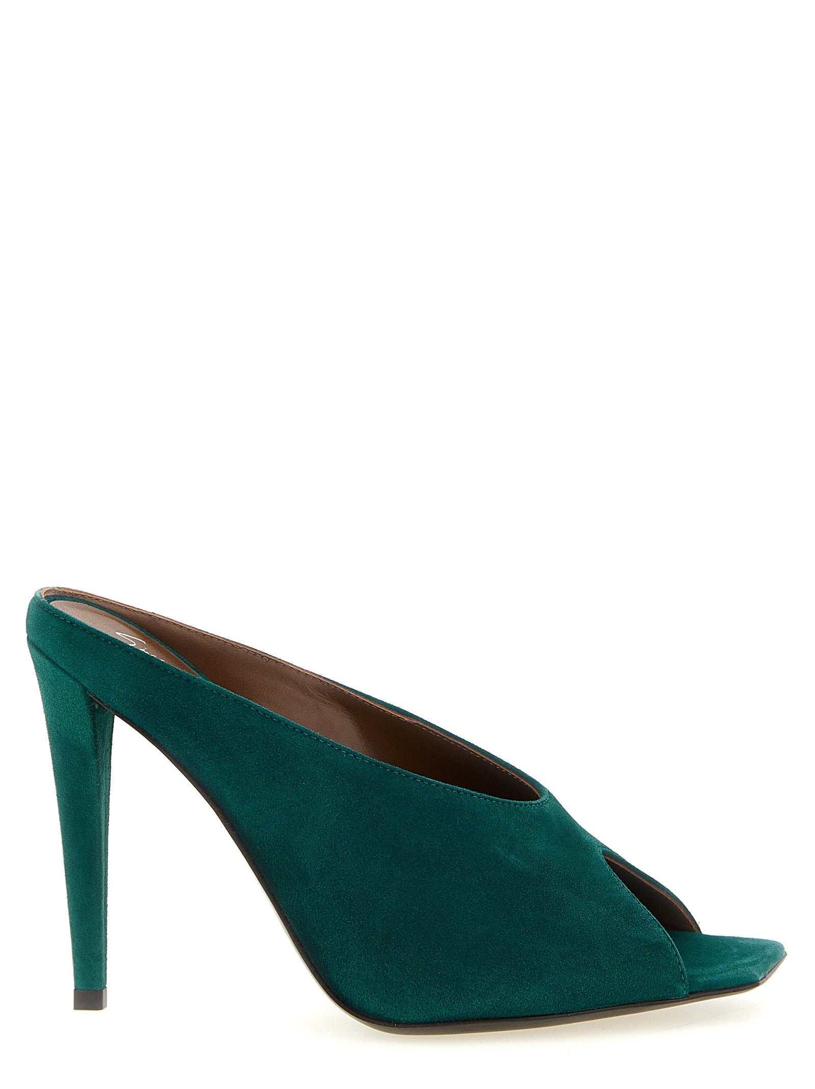 Giuseppe Zanotti Suede Stiletto Mule — Green