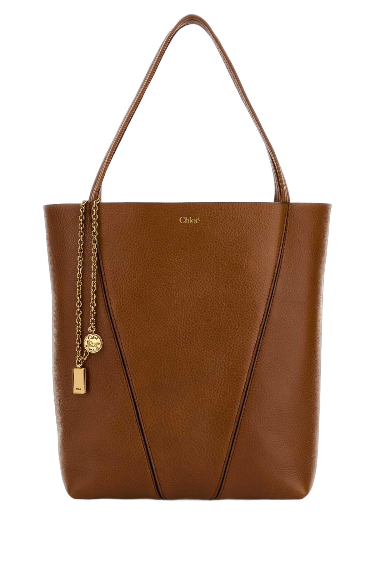 Chloé Leather Tote Bag — Brown
