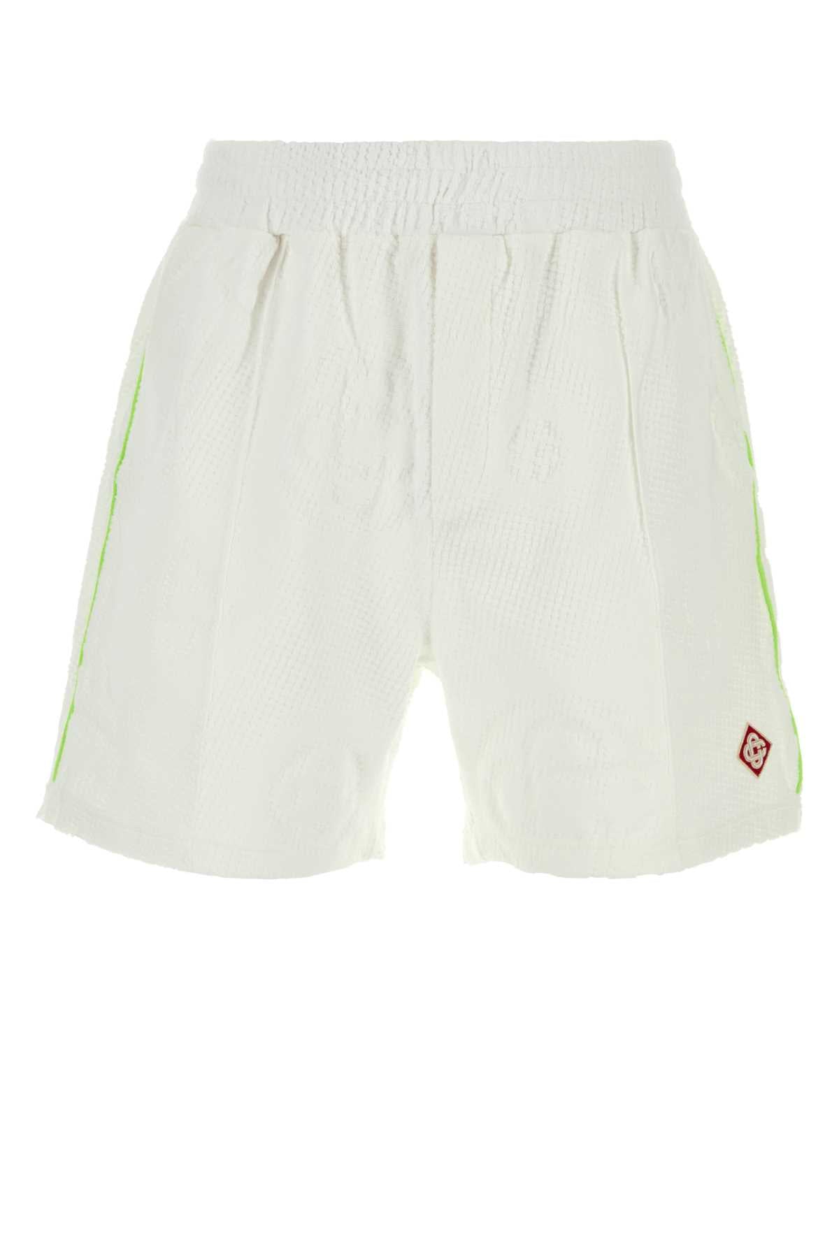 Casablanca Monogram Bermuda Shorts — White