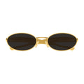 Bottega Veneta BV1386S001 Oval Full Rim Sunglasses — Gold