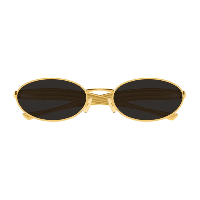 Bottega Veneta BV1386S001 Oval Full Rim Sunglasses — Gold