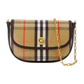 Burberry Check Canvas Crossbody Bag — Beige