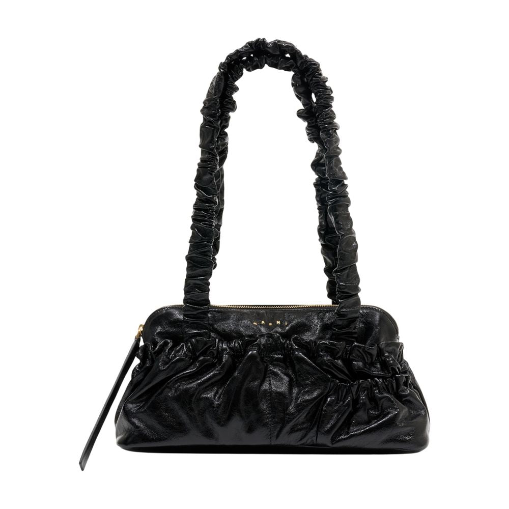 Marni Gathered EW Shoulder Bag — Black