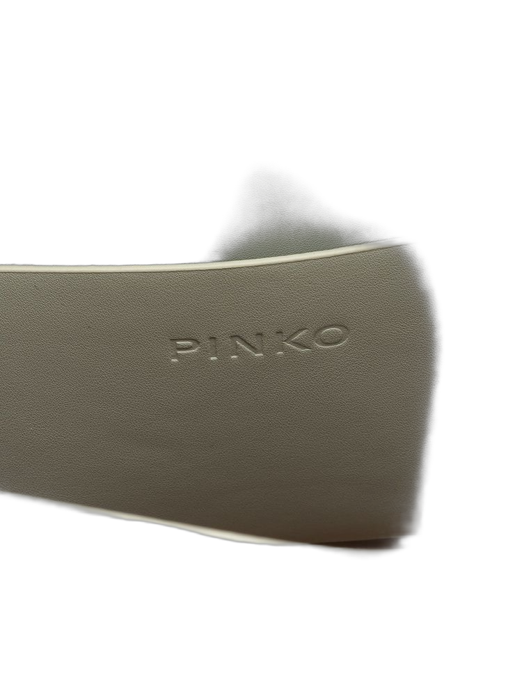 Pinko Leather and Polyethylene Shoulder Bag — White