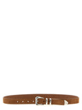 Brunello Cucinelli Inverted Suede Calf Leather Belt — Brown