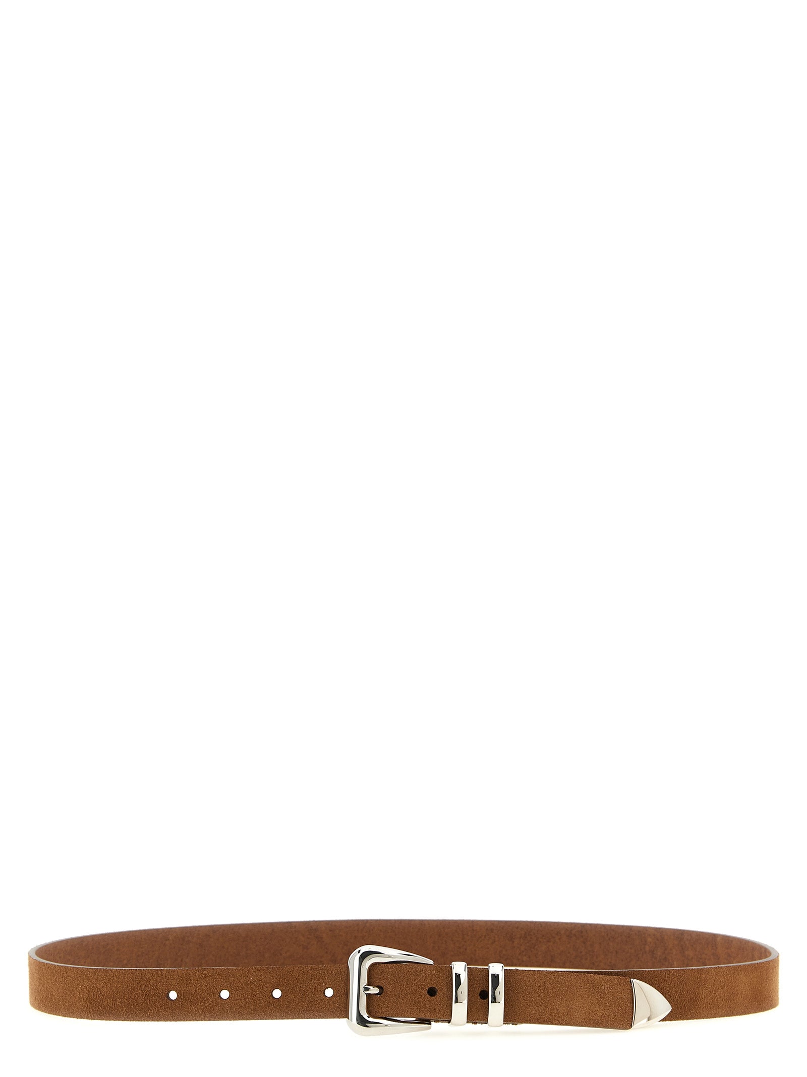 Brunello Cucinelli Inverted Suede Calf Leather Belt — Brown