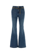Michael By Michael Kors Chain Belt Jeans — Blue