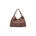 Love Moschino Textured Polyurethane Shoulder Bag — Brown