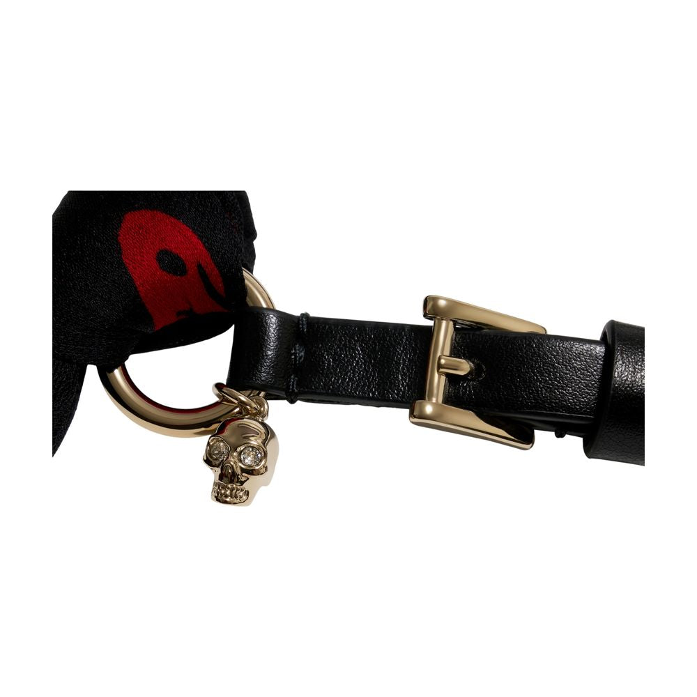 Alexander McQueen Silk Skull Ring Wrap Scarf — Black