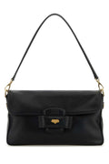 Miu Miu Calf Leather with Bow Detail Shoulder Bag — Black