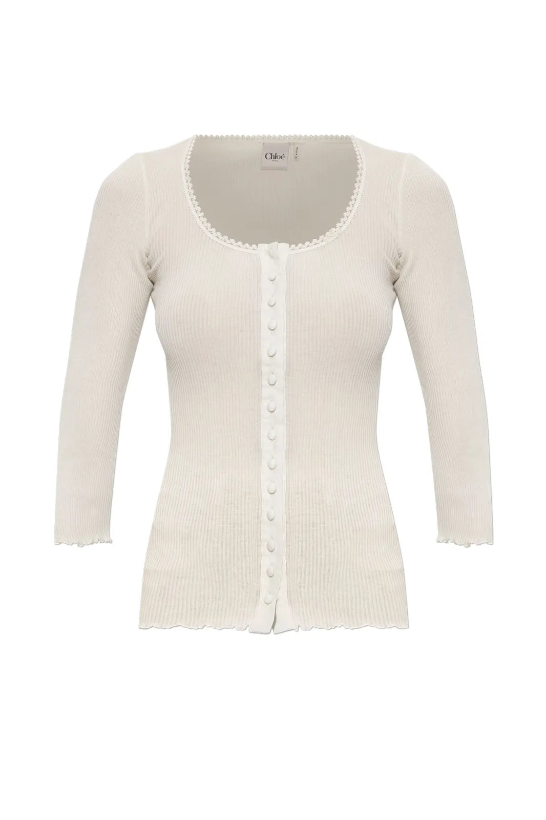 Chloé Ribbed Cotton Jersey Bodysuit — White