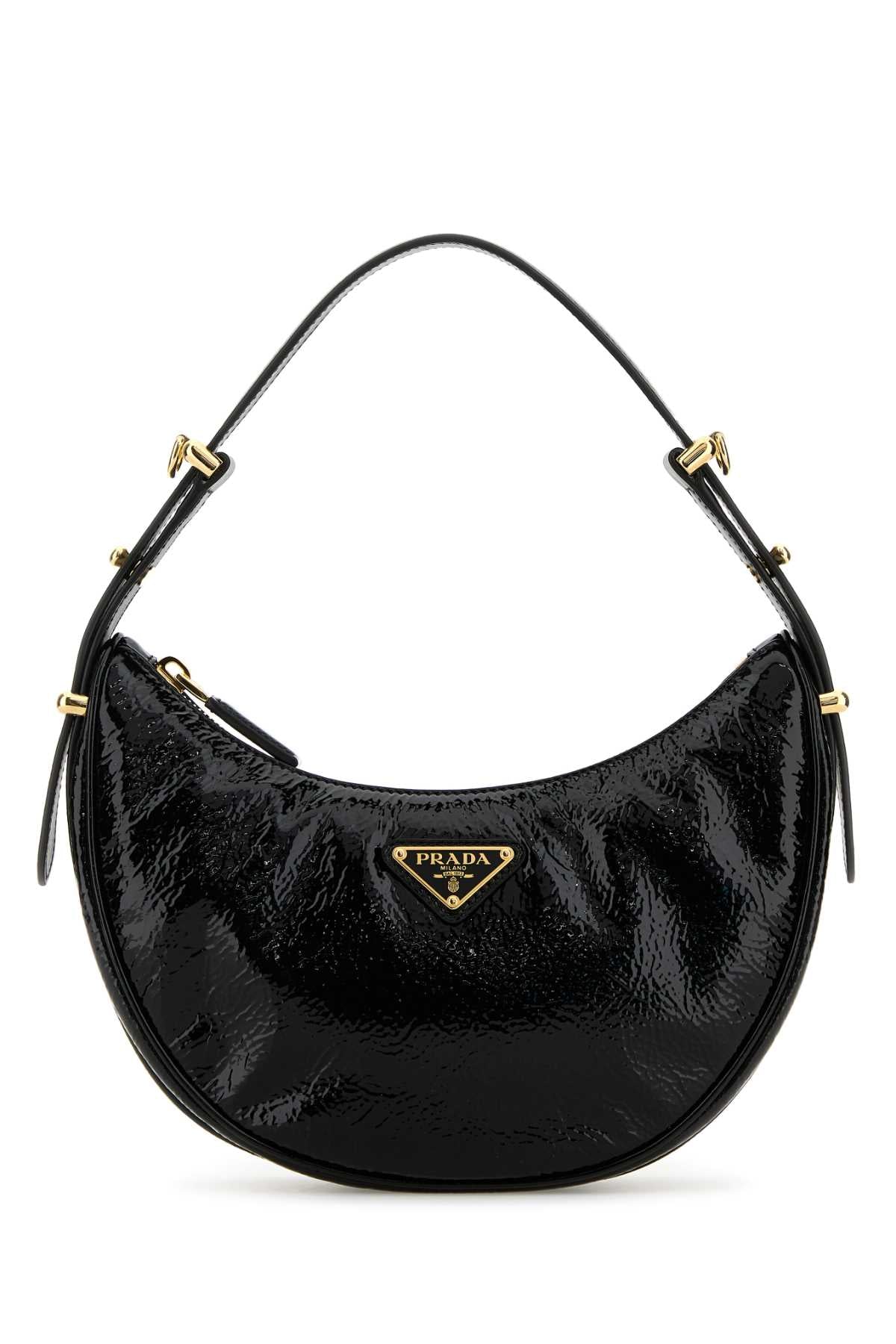 Prada Patent Leather Shoulder Bag — Black