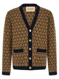 Valentino Garavani Jacquard Cashmere Cardigan — Camel
