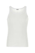 Dolce & Gabbana Ribbed Cotton Tank Top — White