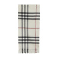 Burberry Giant Check Cashmere Scarf — Beige