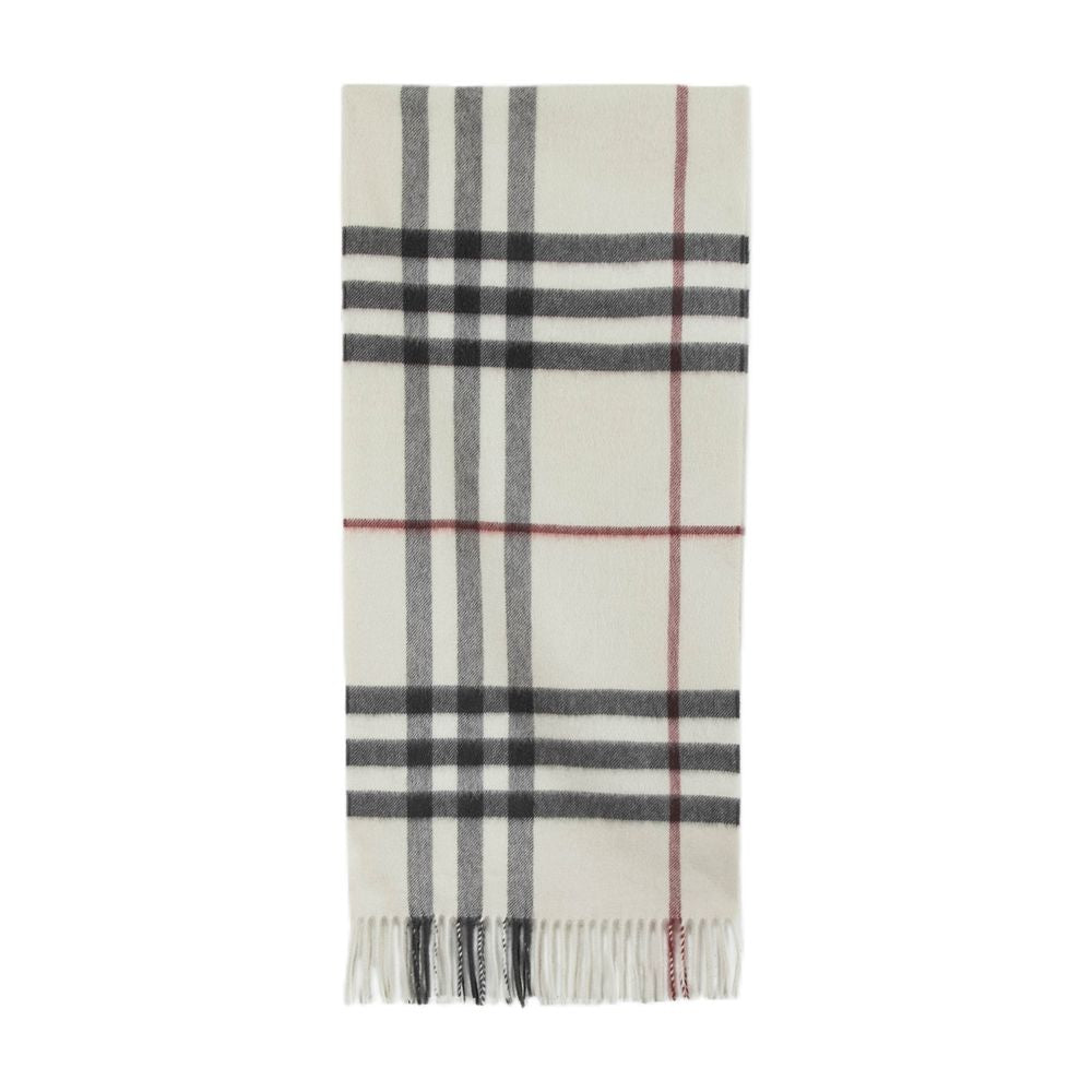 Burberry Giant Check Cashmere Scarf — Beige