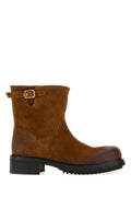 Versace Suede Ankle Boot — Brown