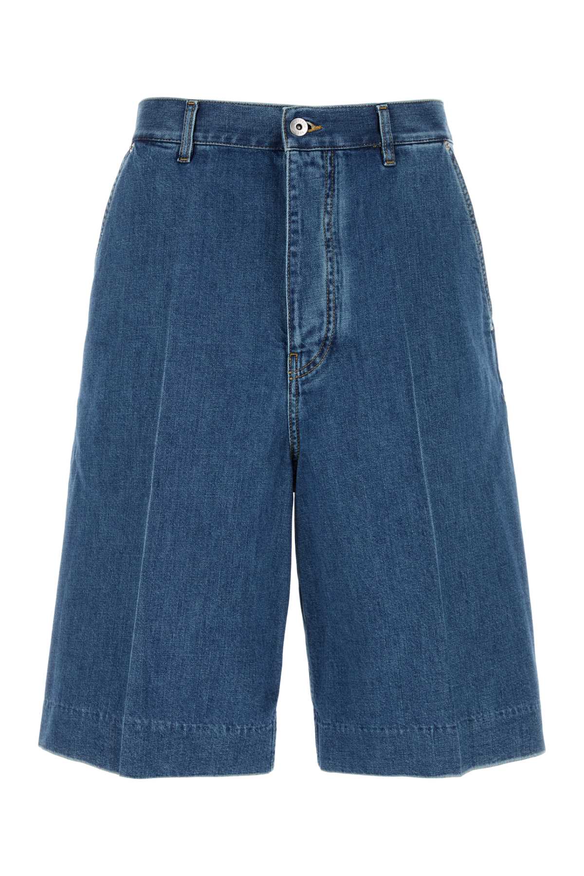 Bottega Veneta Denim Bermuda Shorts — Blue