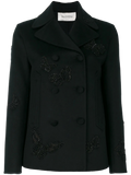Valentino Butterfly-Embroidered Blazer — Black