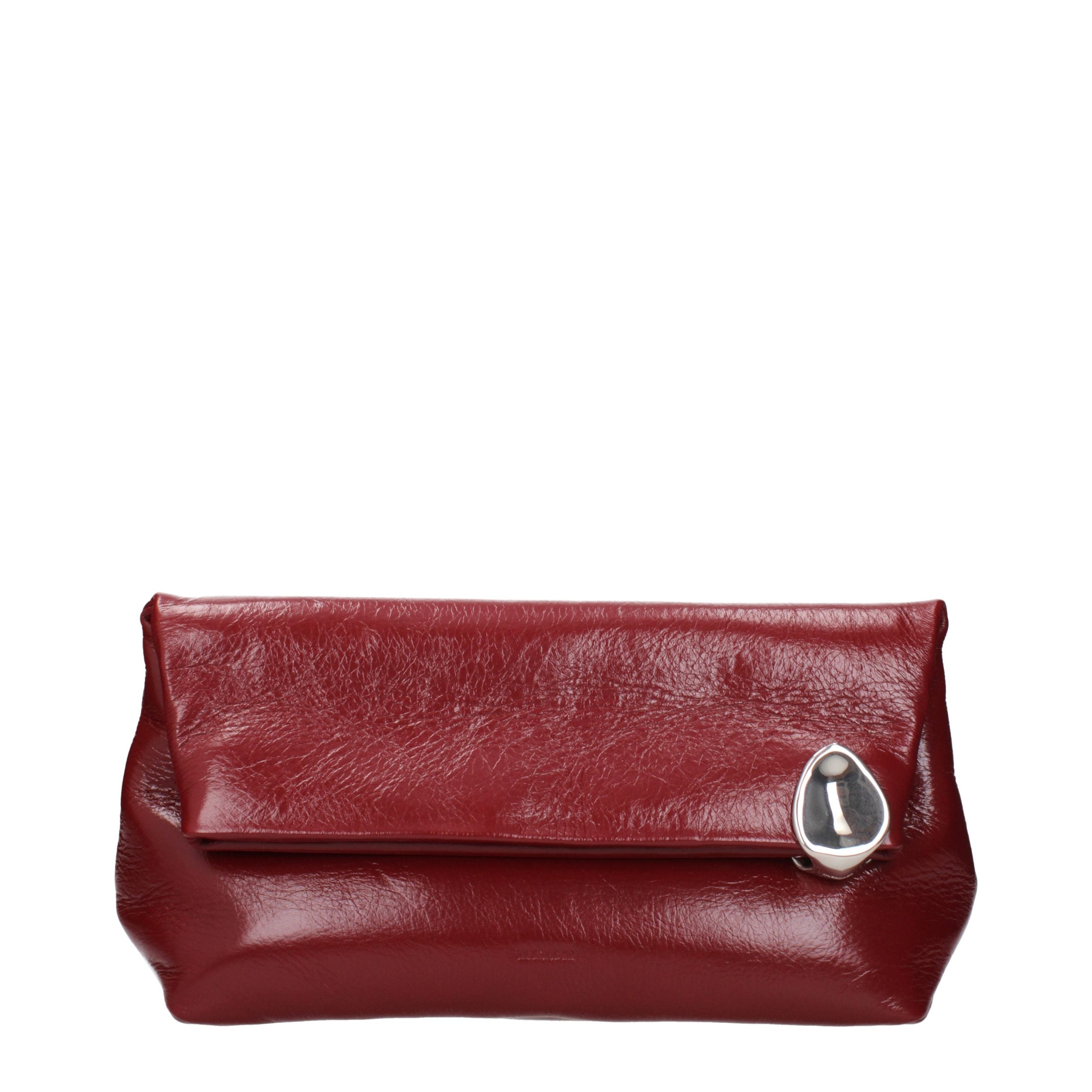 Jil Sander Leather Clutch — Red