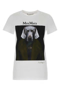 Max Mara Graphic Dog Print T-Shirt — White