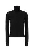 Jersey de cuello alto de lana virgen de Prada — Negro