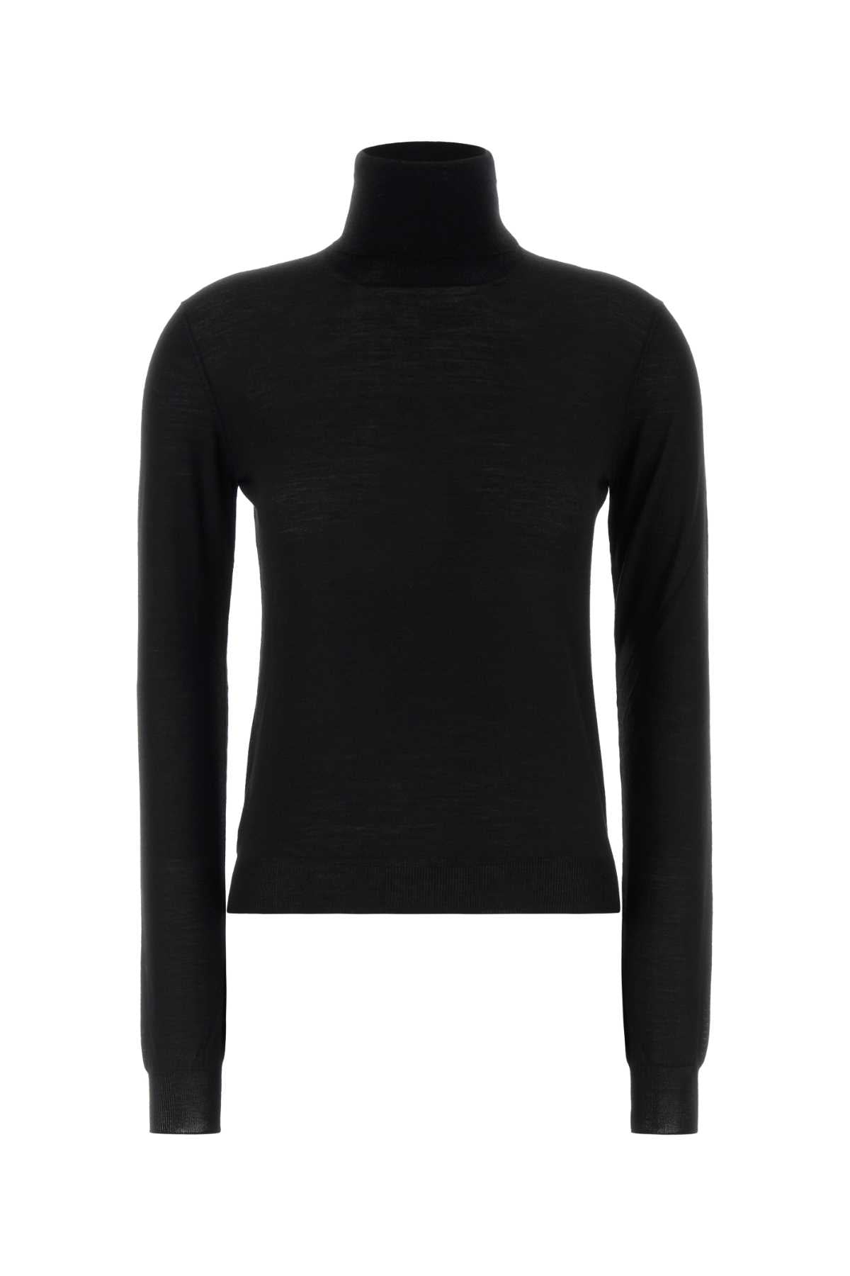 Prada Virgin Wool Turtleneck Sweater — Black