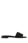 Prada Raffia and Leather Slide — Black