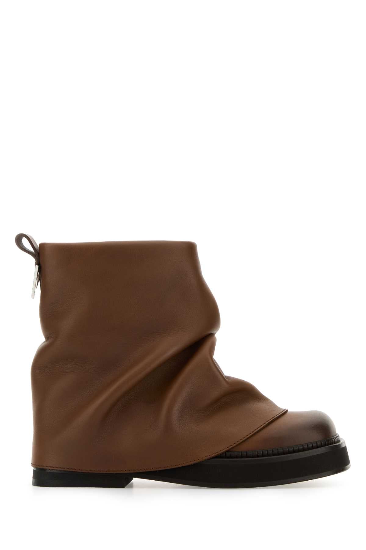 The Attico Leather Slouch Boot — Camel