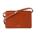 Victoria Beckham Crocodile-Embossed Calfskin Crossbody Bag — Orange