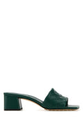 Bottega Veneta Intrecciato Leather Slide Sandal — Green