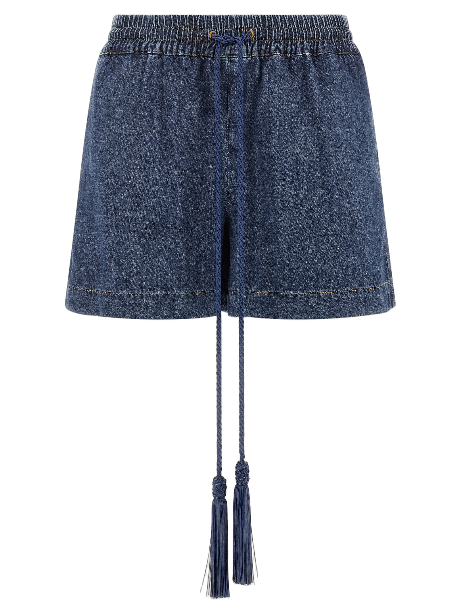 Valentino Garavani Cotton Denim Bermuda Shorts — Blue