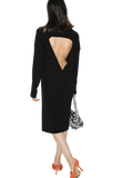Bottega Veneta Cut-Out Ribbed Knit Sweater Dress — Black