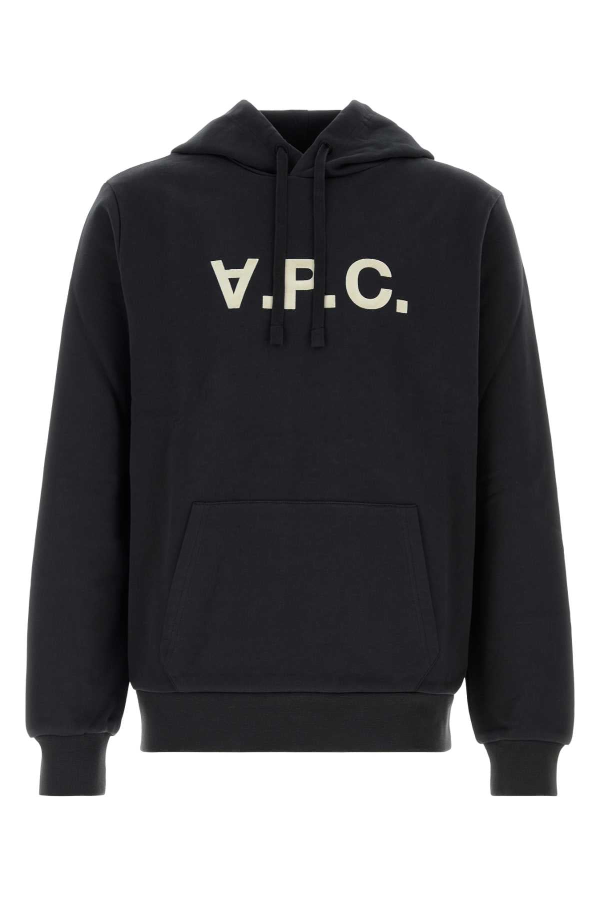 A.P.C. Logo-Embroidered Hoodie — Black