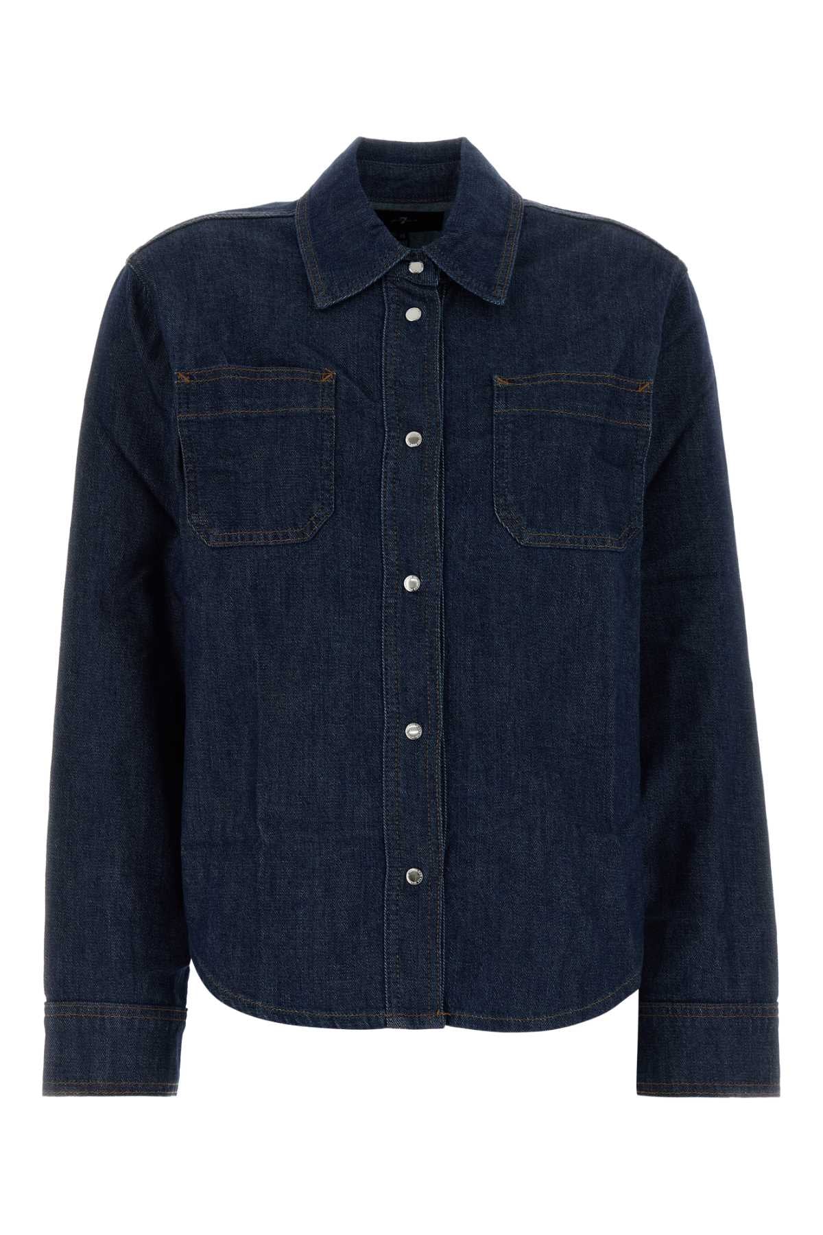 Seven For All Mankind Utility Shirt — Navy